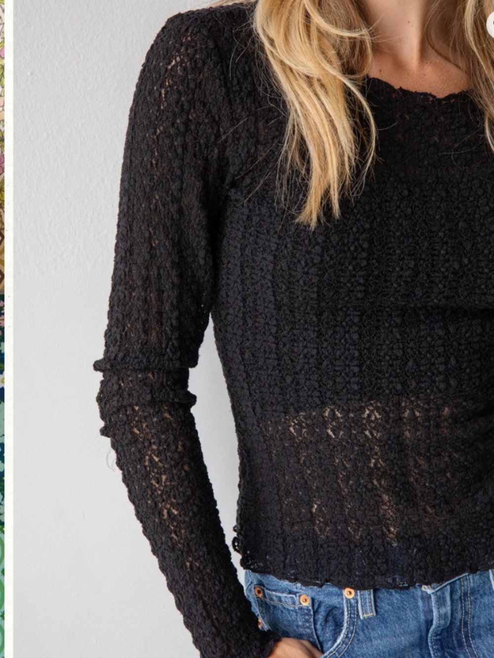 Black Lace Whimsigoth Layering Top- Natural Life Sz Small NWT - Picture 3 of 9